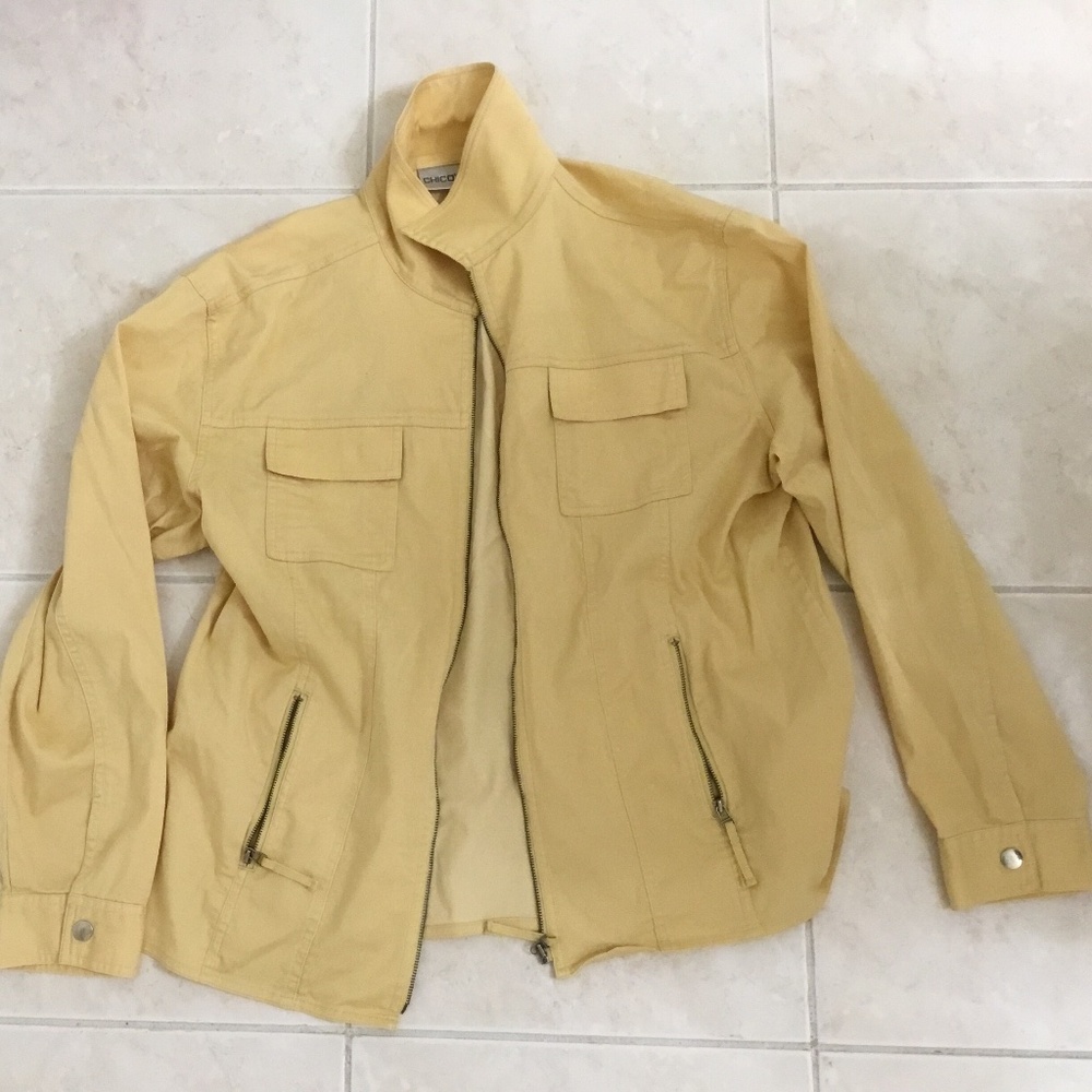 Chico's Pale Yellow Zip-Up Jacket